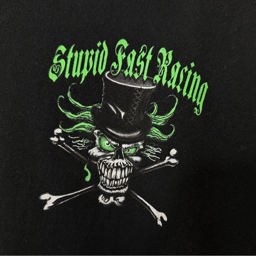 Vintage Vibe Stupid Fast Racing Voodoo Skull Long Sleeve Hit Graphic Large - Picture 4 of 7